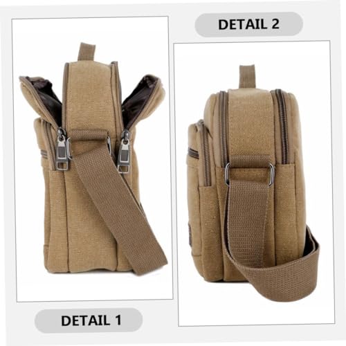 Bolso de lona para hombre multifuncional Beavorty caqui de 7 pulgadas informal 6