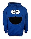 hoodie krümelmonster kinder mit Kängurutaschen Sesamstrasse Kapuzenpullover / Hoodie mit Krümelmonster Gesicht (S)