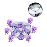 Loigohon 造花 ウェディングカー用 赤 紫 カーネーション ポインセチア 人工花束 結婚式装飾用 車両装飾 自宅やパーティーでも使える 持続性のある装飾花