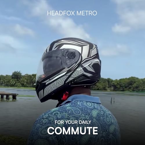 Image of HEADFOX N2F Air 7 Metro: Smart Bluetooth Helmet for Man & Women with Features for Easy Calls, Music, GPS, Waterproof, Voice Assistant, Dual Visior, 31 Flashlight Modes.