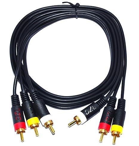 pmw - 3RCA to 3RCA Composite Audio Video S. Video AV Cable 3 RCA to 3 RCA Cable for LCD LED DTH Set Top Box Projector TV (1.5 Mtr.)(Black)