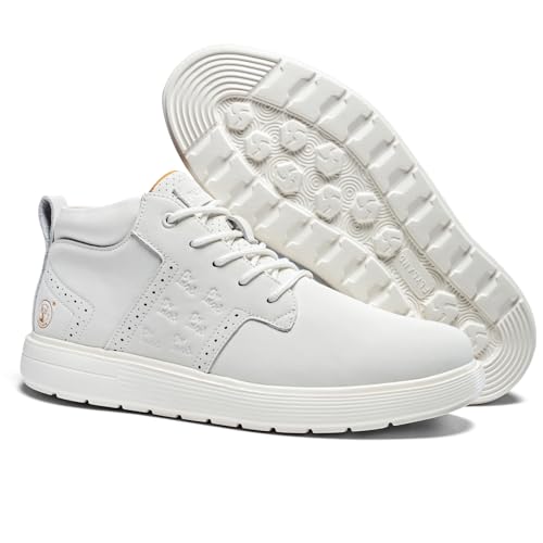 FLYLAND Men's Fashion Sneakers Chukka Boots Lace Up Leather Ankle Dress Boot Lightweight Walking Driving Shoes4