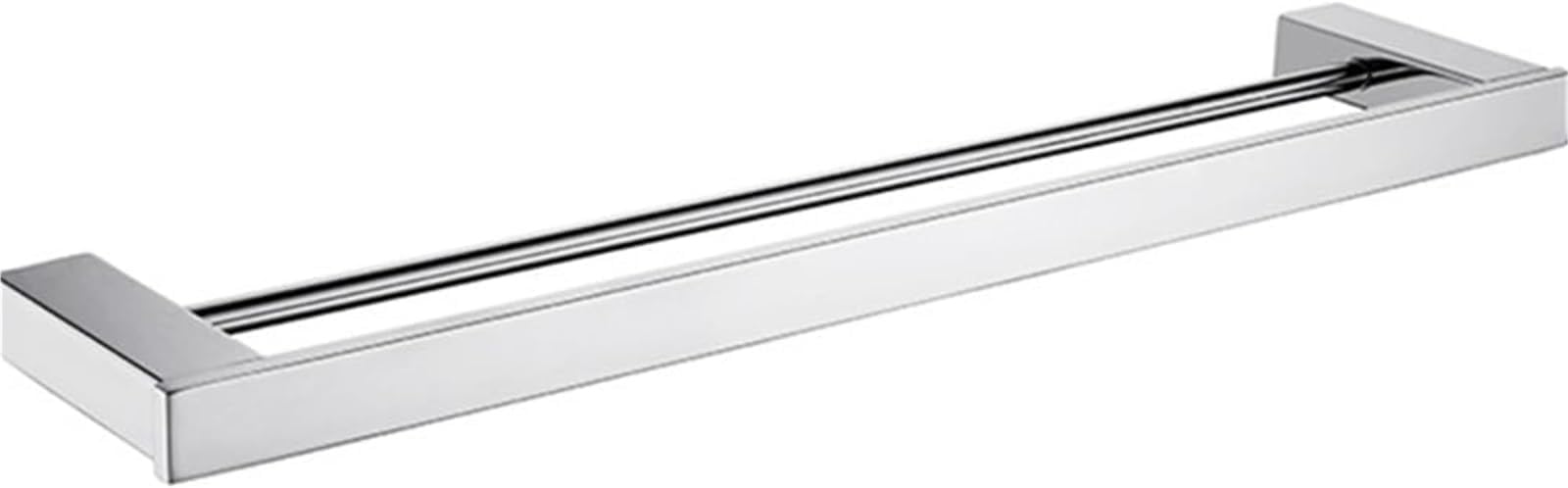 toilet brush Stainless Steel Chrome Polished Towel Rack Toilet Brush Holder Wall Mounted Paper Bar Hook Bathroom Accessories(Double Towel Bar)