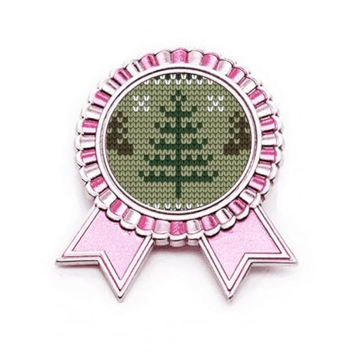 Broche arbre de Noël élan marron en métal rose taille M pour fêtes