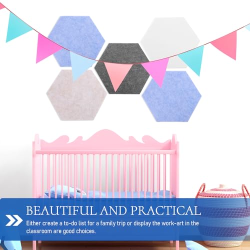 Tableau d'affichage hexagonal en feutre résistant pour décoration murale de chambre