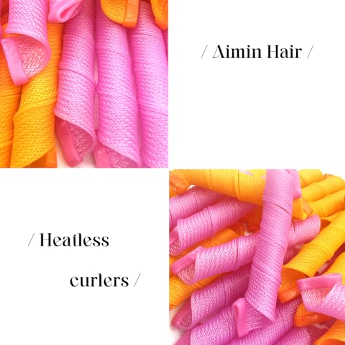 Aimin Hair 50 Peças de Modeladores de Cabelo Em Espiral Sem Calor, Sem Modeladores de Calor Cachos M