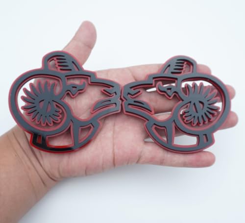 Image of Pair Set 3D Emblem Nameplate Sticker Badge Decal Compatible with Ram Red Eye (Redline)