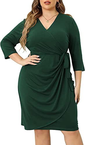 Image of TASHVIKA'S Women's Wrap V-Neck Plus Size Maxi Dress