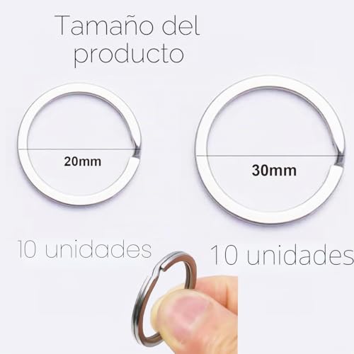 Miniatura 2 de 20 Anillas Para Llaveros Planas De 30mm,20 Mm- Apertura Fácil - Argollas Para Llaves Y Manualidades