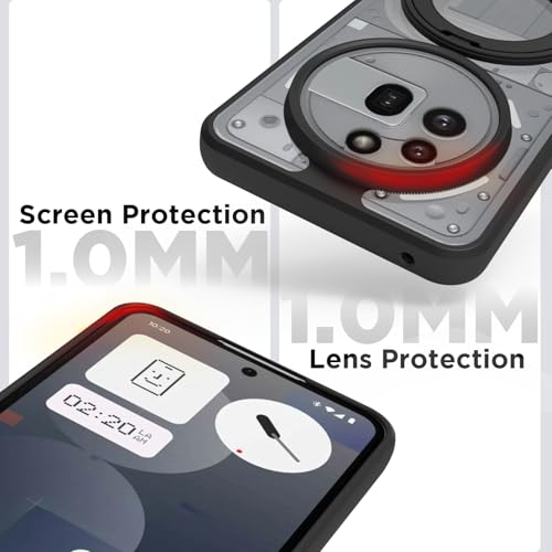 Image of RIGGEAR Shockproof Sleek Hybrid Armor 360 Rotating Magnetic Ring Stand Back Cover Case Compatible with MagSafe Accessories for Nothing Phone 3a Pro (Clear PC + Black TPU Bumper)