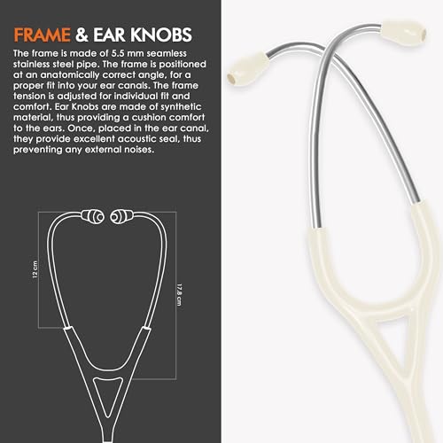Image of ELKO EL-240 ASTRA III Ti Titanium dual head acoustic stethoscope | Adult & Pediatric Stethoscope with Double-sided Natural Titanium Chestpiece | Two-Way PVC Tubing | Doctors & Medical Students