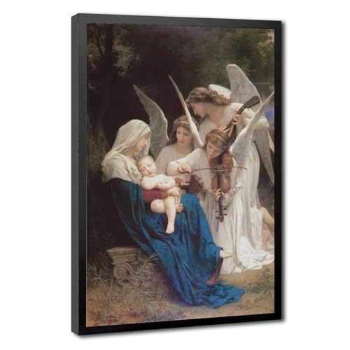 Décoration murale de salon avec le poster La chanson des anges 1881 de Bouguereau sur toile