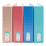 Yoobi 2 Inch Binder Set – 3-Ring Binders with 2 Pockets – Perfect for School or Office – Holds up to 500 Sheets – 4 Pack – Solid Multicolor Variety