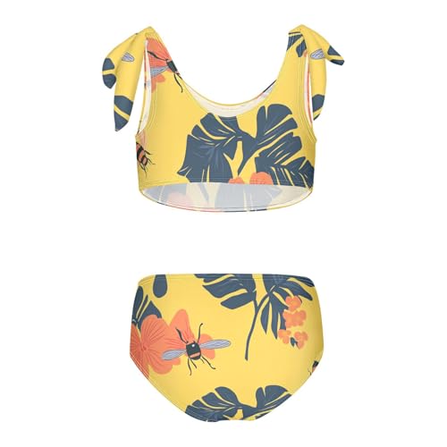 KLL Bees on Yellow Girl 2 Pieces Bikini Set Quick-Dry Bathing Suit Swimming Suits Adjustable Strap2