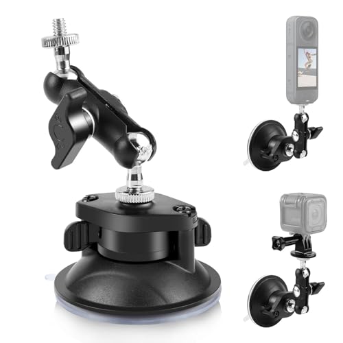 PULUZ Suction Cup Camera Mount with 360°Dual Ball Heads Magic