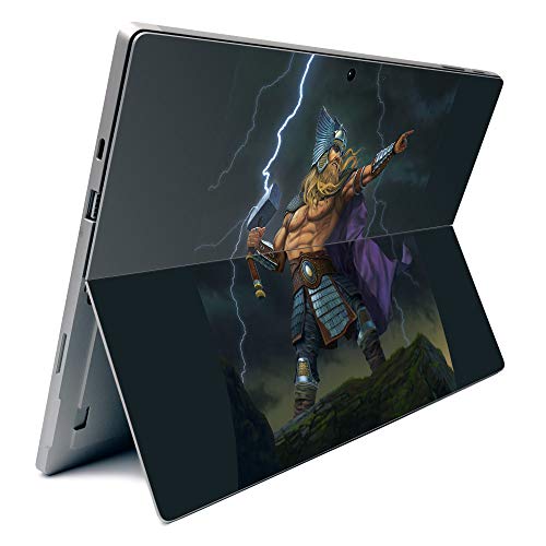 Image of MightySkins Carbon Fiber Skin for Microsoft Surface Pro 7 - God of Thunder | Textured Carbon Fiber Finish | Easy to Apply, Remove, and Change Styles | Made in The USA