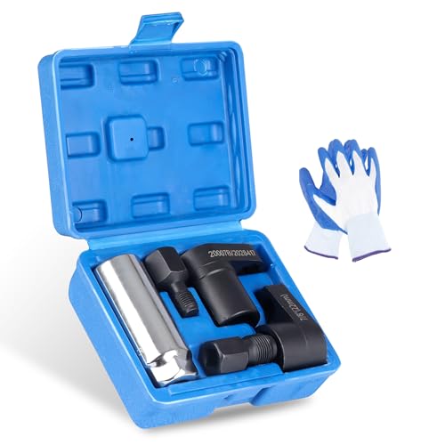 UNITHUB 7Pcs Automotive Oxygen Sensor Socket Set Thread Chaser and Oil Pressure Sending Unit Sensor Socket 22mm Wrench Disconnection and Installation Tool Kit Universal for Vehicles (Blue)