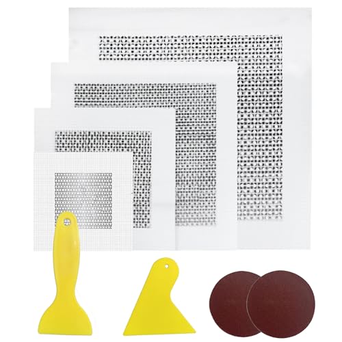 SQAQS 21PCS Kit de Réparation de Cloisons Sèches, 17 Pièces de Patchs Muraux pour Plaques de Plâtre 2/4/6/8 Pouces plus Grattoirs et Brosses, pour Réparation Murs ou Remplissage de Plafond