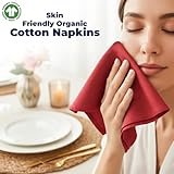 LivinEase Cotton Cloth Napkins Set of 12-100% Cotton 46 x 46 cm Reusable Christmas Red Dinner Napkins - Heavy Weight Hotel Quality Pure Fabric - Ideal for Xmas Dinner & Events (Red) - Image 6