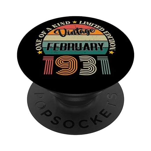 93 Años Vintage Febrero 1931 93 Cumpleaños Retro PopSockets PopGrip Intercambiable