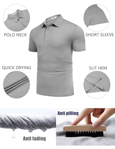 Image of COOFANDY Men's Polo Shirt Golf Quick Dry Performance Short Sleeve Moisture Wicking Athletic Polo Collared Tennis T-Shirt