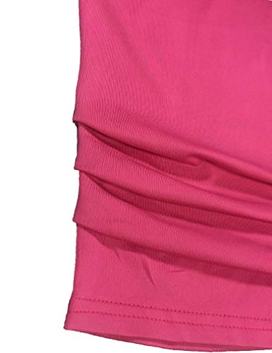 Miselon Womens Batwing Sleeve Cold Shoulder Tops Cutout Blouses (M, Pink) #TOP2