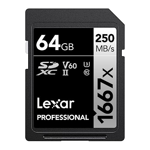 Lexar SDXC�J�[�h 64GB SILVER�V���[�Y 1667x UHS-II Class10 U3 V60 �ő�ǂݏo��250MB/s �ő发������120MB/s 10�N����ۏ� �������[�J�[�T�|�[�g64GB [���s�A���i]