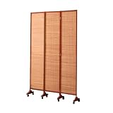GXXINGIN Divisorio in Legno per Ambienti, divisorio a Parete con Base/Ruota Universale, divisorio Pieghevole per la Privacy, Lunghezza Esterna 100, 200, 300, 400 cm (3 Pannelli Rossi, Altezza 180 cm)
