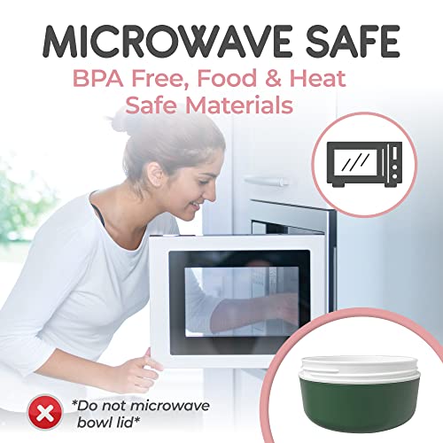 Souper-Duper Ramen Bowl Set With Utensil & Saucer • Microwave & Eat Noodles In The Same Soup Bowl • Big Enough For 2 Packs Of Ramen • Grab & Go Leak Proof Lid • Easy To Clean • For Dorm & Home (Green) #TOP3