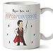MUGFFINS Taza Profesor (En Catalán)"Aquí beu un Súper Professor" Taza Desayuno/Idea Regalo Día de la Tía. Cerámica 350 mL