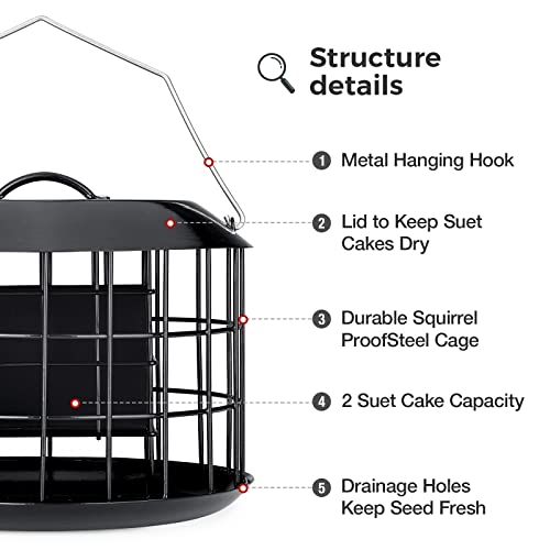 Kingsyard All-Metal Double Suet Bird Feeder #TOP21
