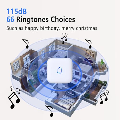 image for LeadGo Wireless Doorbell IP66 Waterproof 1000 Feet with 66 Chimes 115d