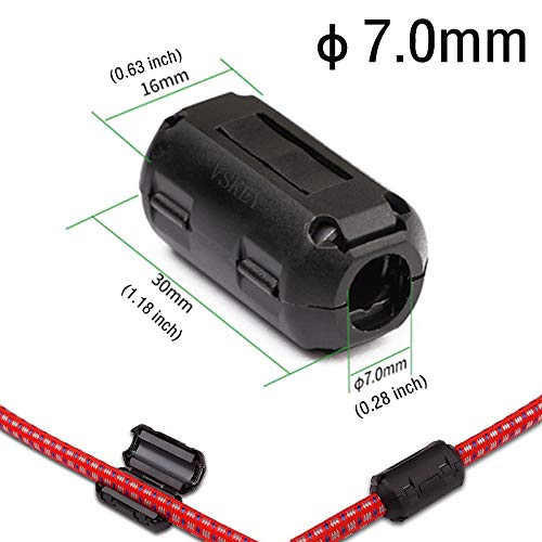 image for Clip-on Noise Filter,VSKEY [10pcs 7.0mm] Anti-interference High-Freque