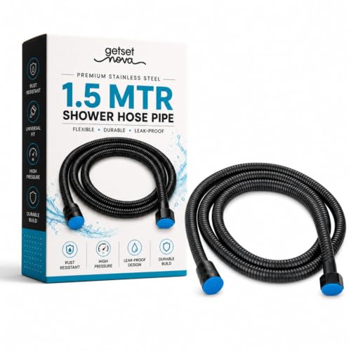 Image of Jet Spray Pipe 1.5m Health Faucet Hose 304 Stainless Steel Flexible Toilet Bidet Bathroom Connection Leak-Resistant Rust-Resistant Black Replacement Tube Easy Installation 1-Year Warranty