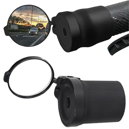 WUBAYI Espejo retrovisor plegable para bicicleta, giratorio 360°, con fijación de goma, universal para bicicleta de montaña/carretera (1 unidad)