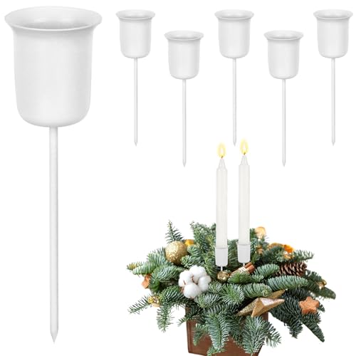 Adventskranz Kerzenhalter Set - 6er Blumenförmiger Metall...