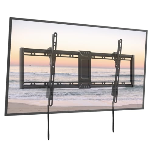 Universal TV-Wandhalterung 43-95 Zoll Neigbar - Flache TV Halterung bis 75kg, VESA 800x400 kompatibel, Für Curved & Flachbildfernseher, Wohnzimmer & Büro, Schwarz