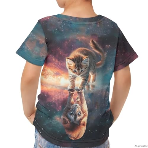 Image of WELLFLYHOM Kids Tshirts Girls Boys Short Sleeve Crewneck Tees Shirts Casual Sport Pullover Tops Size 3-16 Years