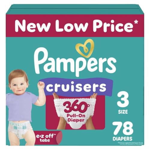Image of Pampers Diapers - Cruisers 360 - Size 3, 78 Count, Babyproof up to 100% Leakproof Pull-On Diaper