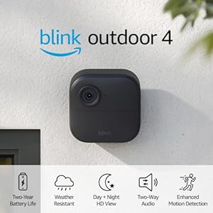 Blink Outdoor 4 (4th Gen) – Wire-free smart security camera, two-year battery life, two-way audio, HD live view, enhanced motion detection, Works with Alexa – 2 camera system