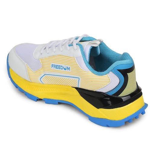 Image of Liberty Freedom Orange & Yellow Cricket Shoes for Men - Lace-Up Court Wear