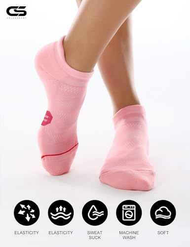 Image of CS CELERSPORT 6 Pack Women's Ankle Running Socks Cushioned Low Cut Tab Athletic Socks