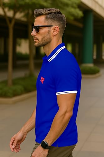 Image of Dagcros Classic Men's Polo T-Shirt with White Trim, Short Sleeve for Mens
