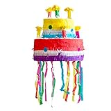 Party Factory Pinata Torte Bunt Kinder Geburtstag Schlag-Pinata 29x29x31 cm Dekoration Geburtstagsdeko