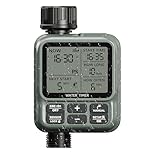 自動散水タイマー 散水ホース 植物灌水 適格請求書ok 散水システム 散水用具 灌漑システム 給水 観葉植物 8つのプログラム可能な手順を備えたウォータータイマー雨遅延/手動/自動モード、芝生庭の灌漑用（アーミーグリーン）