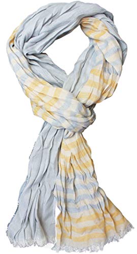 Foulard d'été bleu et blanc tissé en coton de qualité supérieure
