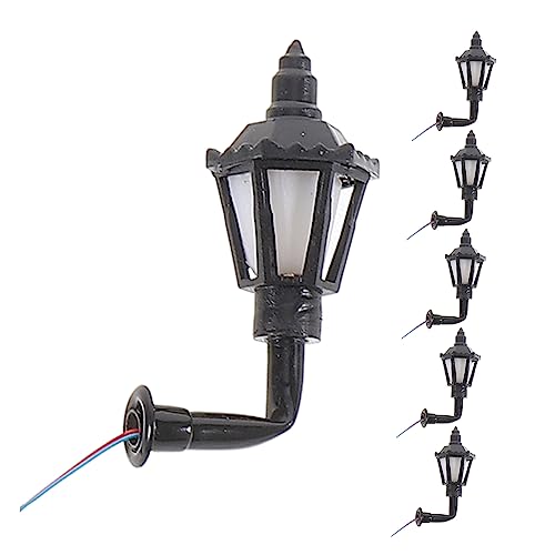 TOYANDONA 6Pcs Simulation Lamp for DIY Model Decoration European Style Wall Lights for Table Adornment and Garden Lamp Ornament Warm Light with Details
