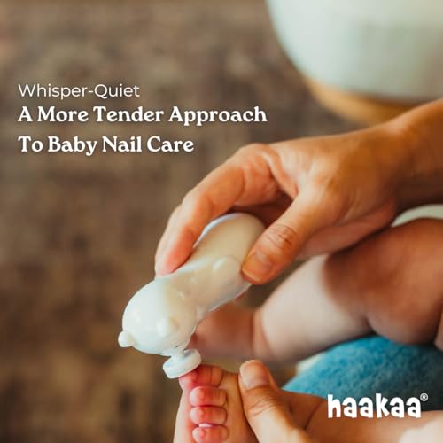 Haakaa Happii Bear Rechargeable Nail Trimmer Set – Electric Baby Nail Trimmer – Baby Nail Clippers/Baby Nail File – Whisper Quiet & LED Lights - Thumbnail 3