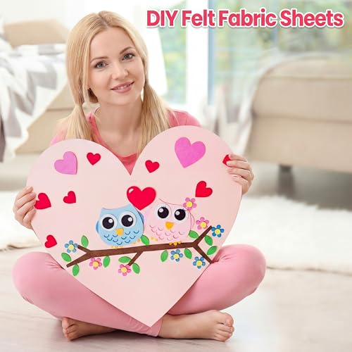 Image of Reginary 120 Pcs 12 x 20 Inch Felt Sheets Bulk for Craft 40 Assorted Color Felt Fabric Squares Stiff Paper for Back to School Fall Festival Holiday DIY Craft Sewing Patchwork (Classic)