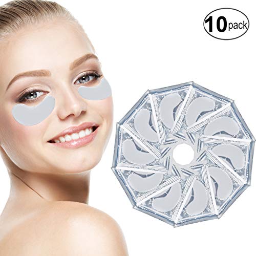 Anti Aging Treatments Set/Kit of 10 Pairs Eyes Milk White Collagen Gel Crystal Masks/Patches/Pads for Wrinkles/Crows Feet, Dark Circles and Puffiness/Puffy Eye Bags Removal and Moisturizing